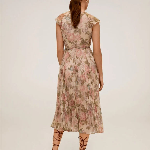 Mango Dresses Mango Floral Pleated Midi Dress Poshmark